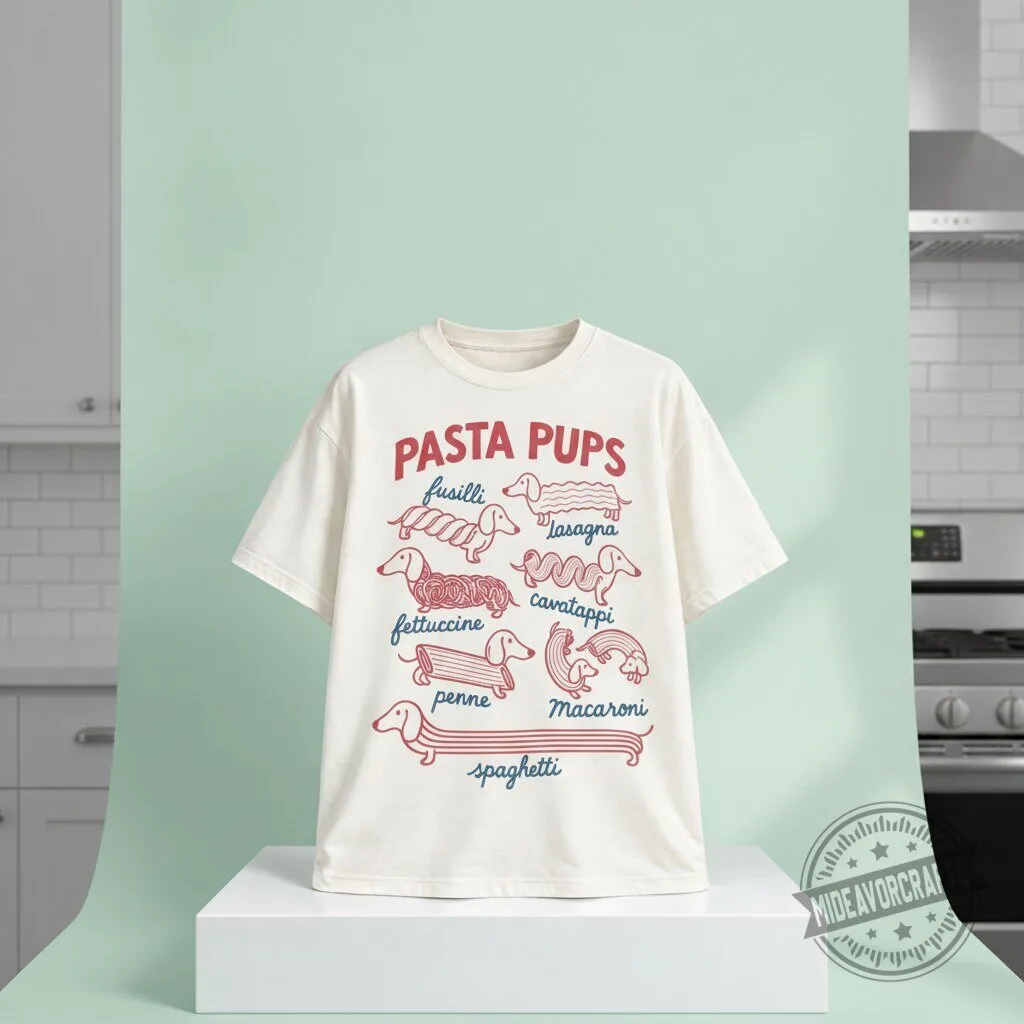Pasta Pups Fusilli Lasagna Fettuccine Cavatappi Penne Macaroni Spaghetti Dog 2026 T Shirt 10 Pasta Pups Fusilli Lasagna Fettuccine Cavatappi Penne Macaroni Spaghetti Dog 2026 T Shirt