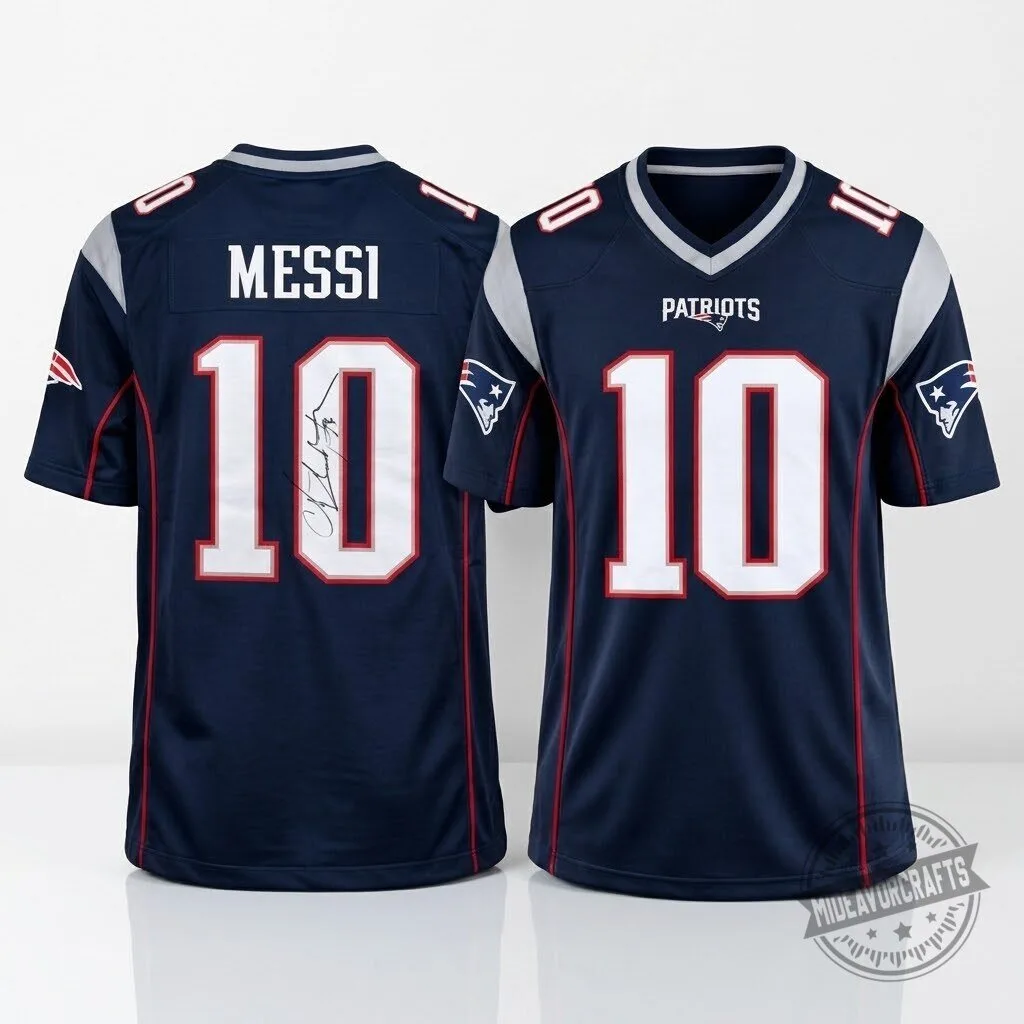 Messi Patriots 10 Football Jersey Shirt Messi Patriots #10 Football Jersey Shirt - Premium Fan Gear – image 2 of 3