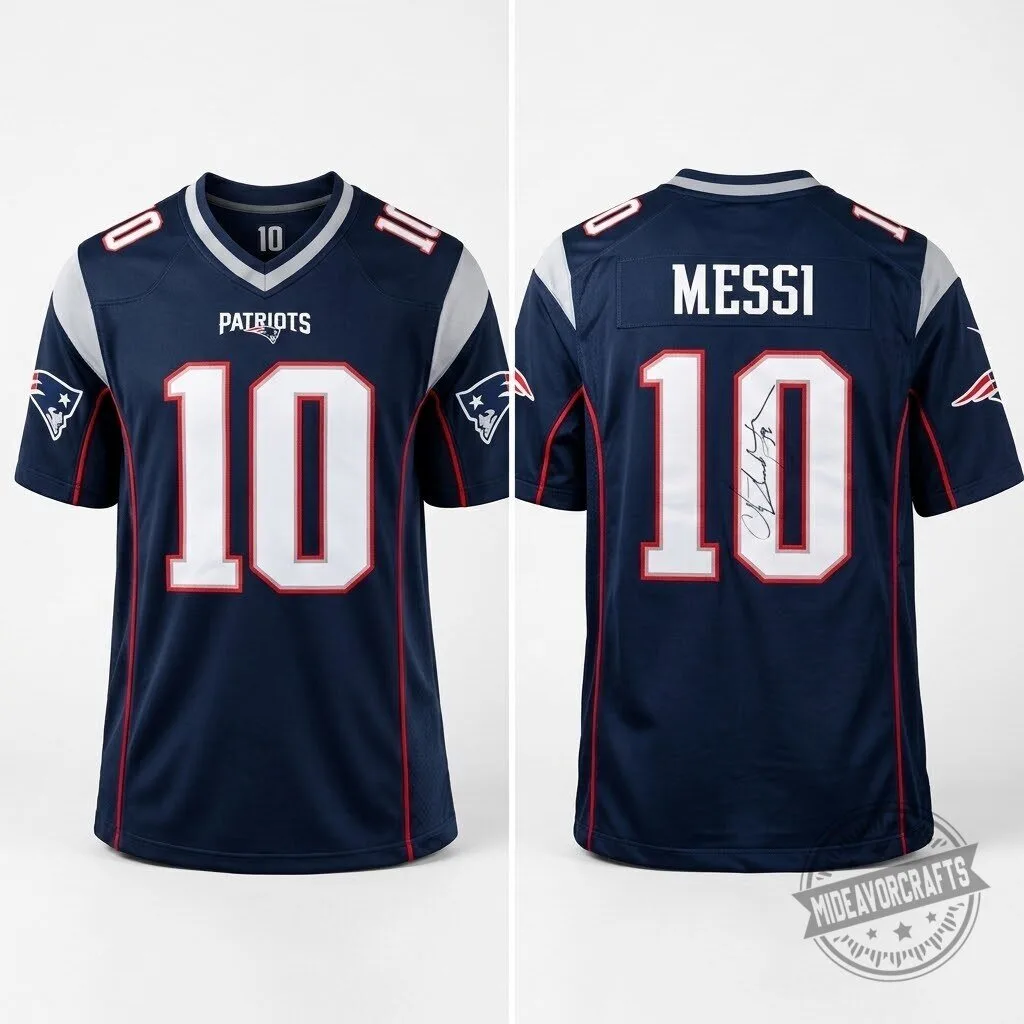 Messi Patriots 10 Football Jersey Shirt Messi Patriots #10 Football Jersey Shirt - Premium Fan Gear – image 3 of 3