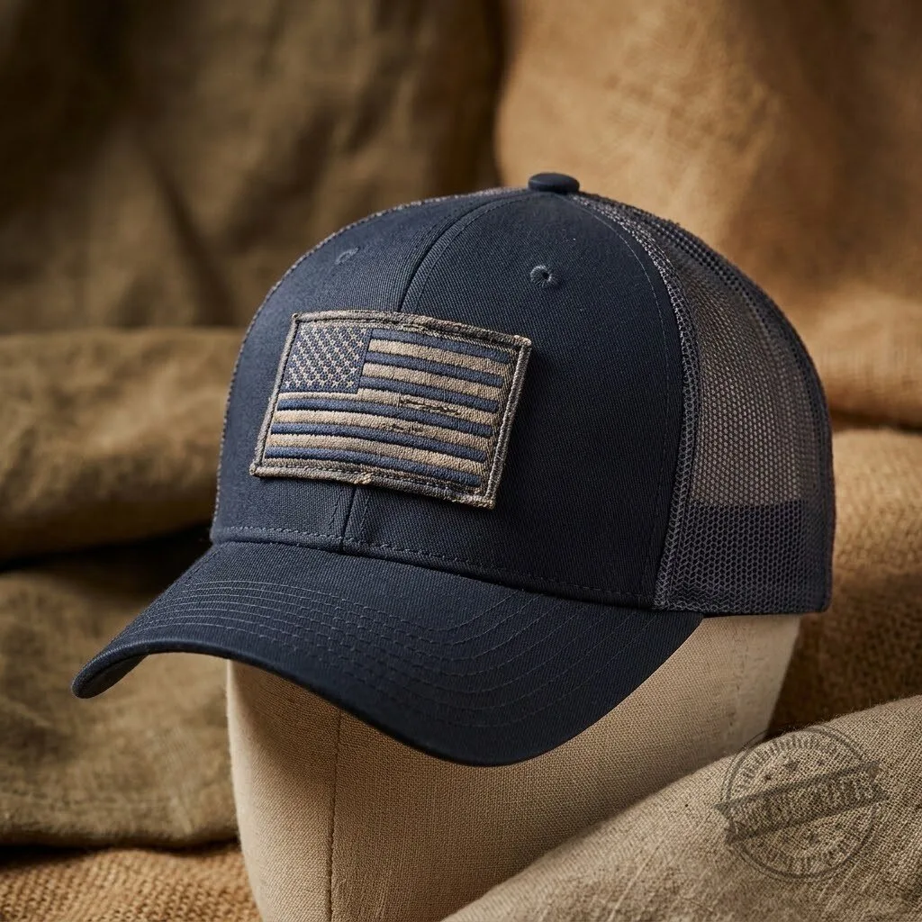 Marshals Kayce Dutton Luke Grimes End of Watch 13 Stripes Store Leather Patch Mesh Back Snapback Hat